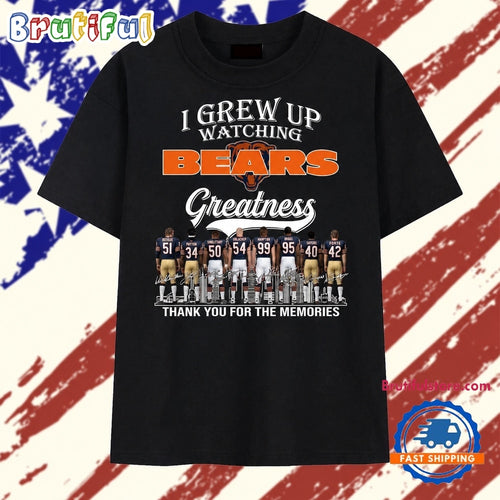 Vintage Chicago Bears I Grew Up Watching Greatness Signatures T Shirt
