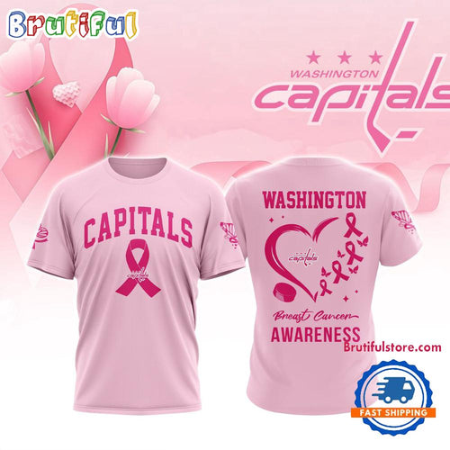 Washington Capitals 2025 NHL Pink Breast Cancer Awareness All Over Print Shirt