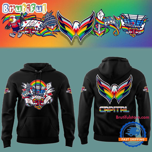 Washington Capitals Special Pride Night Black Hoodie T-Shirt