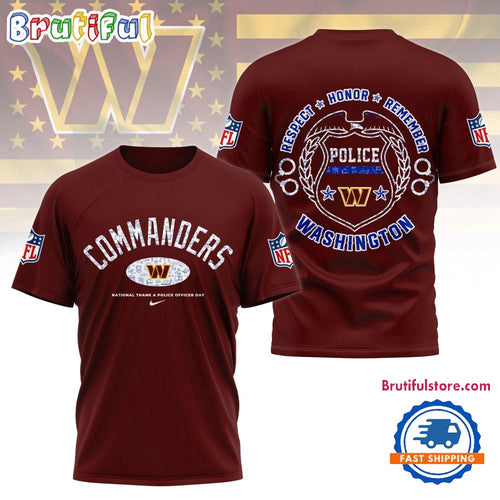 Washington Commanders National Thank a Police Officer Day Unisex 3D Shirt