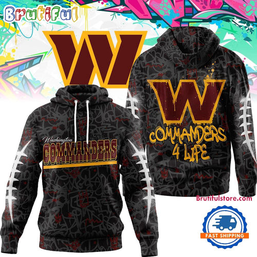 Washington Commanders NFL Special Graffiti My Team 4 Life All Over Print Hoodie Shirt