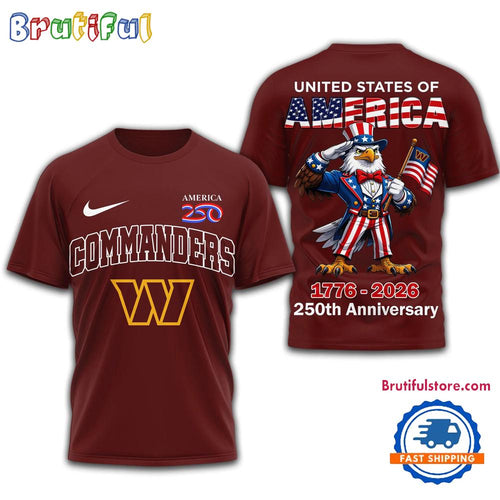 Washington Commanders NFL United States of American 250th Anniversary 3D T Shirt