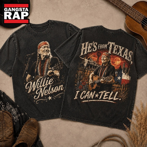 Willie Nelson Red Bandana Vintage Photo 3D Shirt