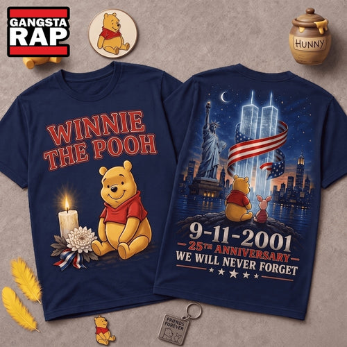 Winnie The Pooh 911 Memorial 25th Anniversary 3D Shirt