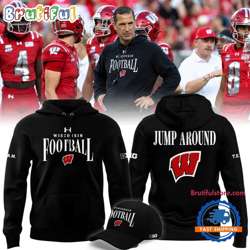 Wisconsin Badgers Football Head Coach Luke Fickell Jump Around 2026 Hoodie T-Shirt