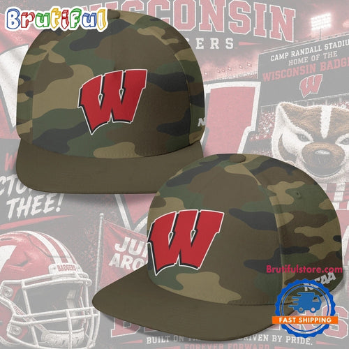 Wisconsin Badgers NCAA Field Ops Camo Snapback Cap