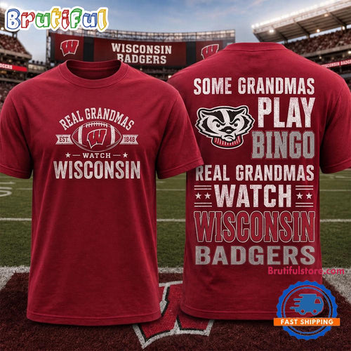 Wisconsin Badgers NCAA Real Grandma Team Unisex 3D Shirt