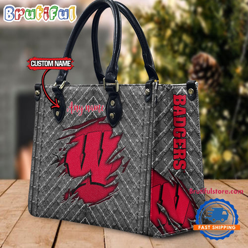Wisconsin Badgers Sports Limited Edition Custom Leather Handbag