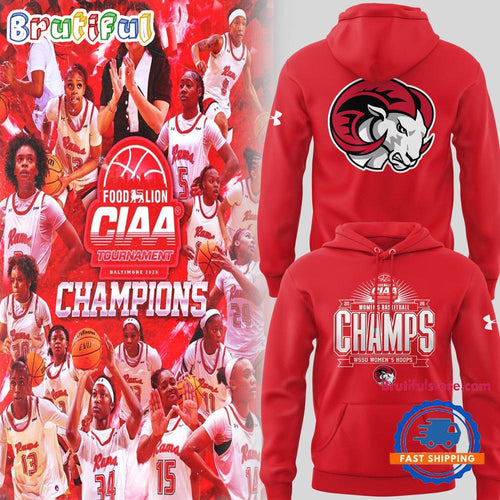 WSSU Women’s Hoops 2026 Basketball Champions Limited Edition Red Hoodie