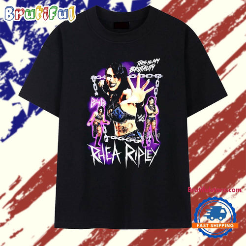 WWE Rhea Ripley Brutality Collage T Shirt