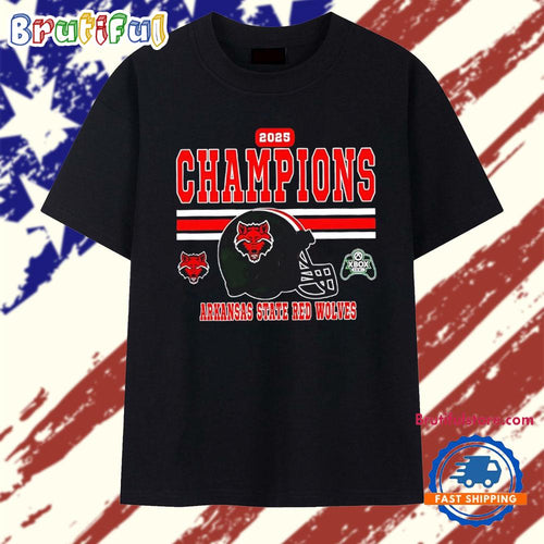 Xbox Bowl Champions 2025 Arkansas State Red Wolves helmet T Shirt