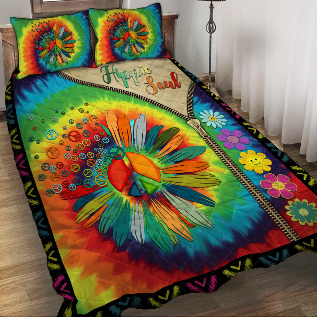 Hippie Quilt Bedding Set - Expressive Spirit Quilt Set