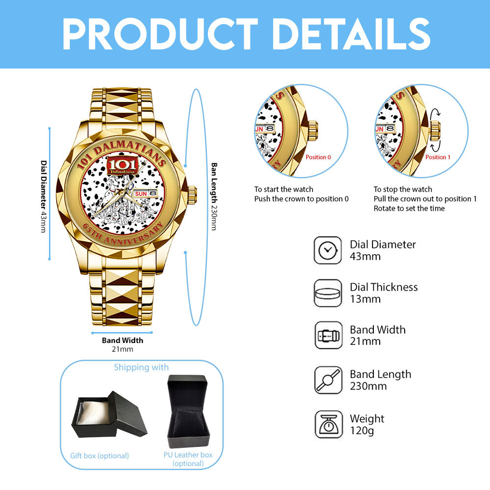 101 Dalmatians 65th Anniversary Alloy Luxury Quartz Watch – TMTHU3124