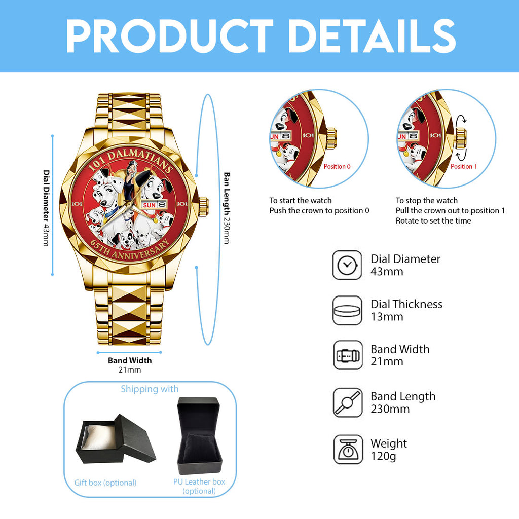 101 Dalmatians 65th Anniversary Alloy Luxury Quartz Watch – TMTHU3125
