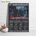 15th Anniversary Vampire Diaries Thank You For The Memories Signature Poster Canvas Art