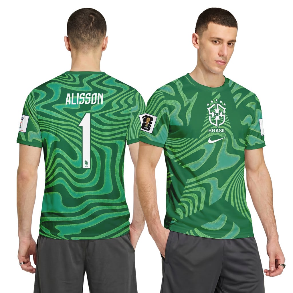 Alisson 1 Brazil 2026 World Cup Home Goalkeeper AOP T-Shirt