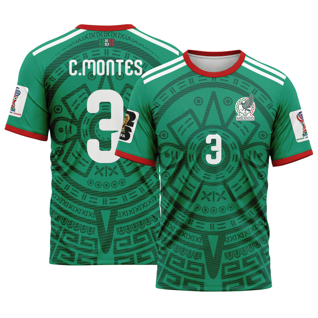 C?sar Montes 3 AOP T-Shirt 2026 World Cup Mexico Home