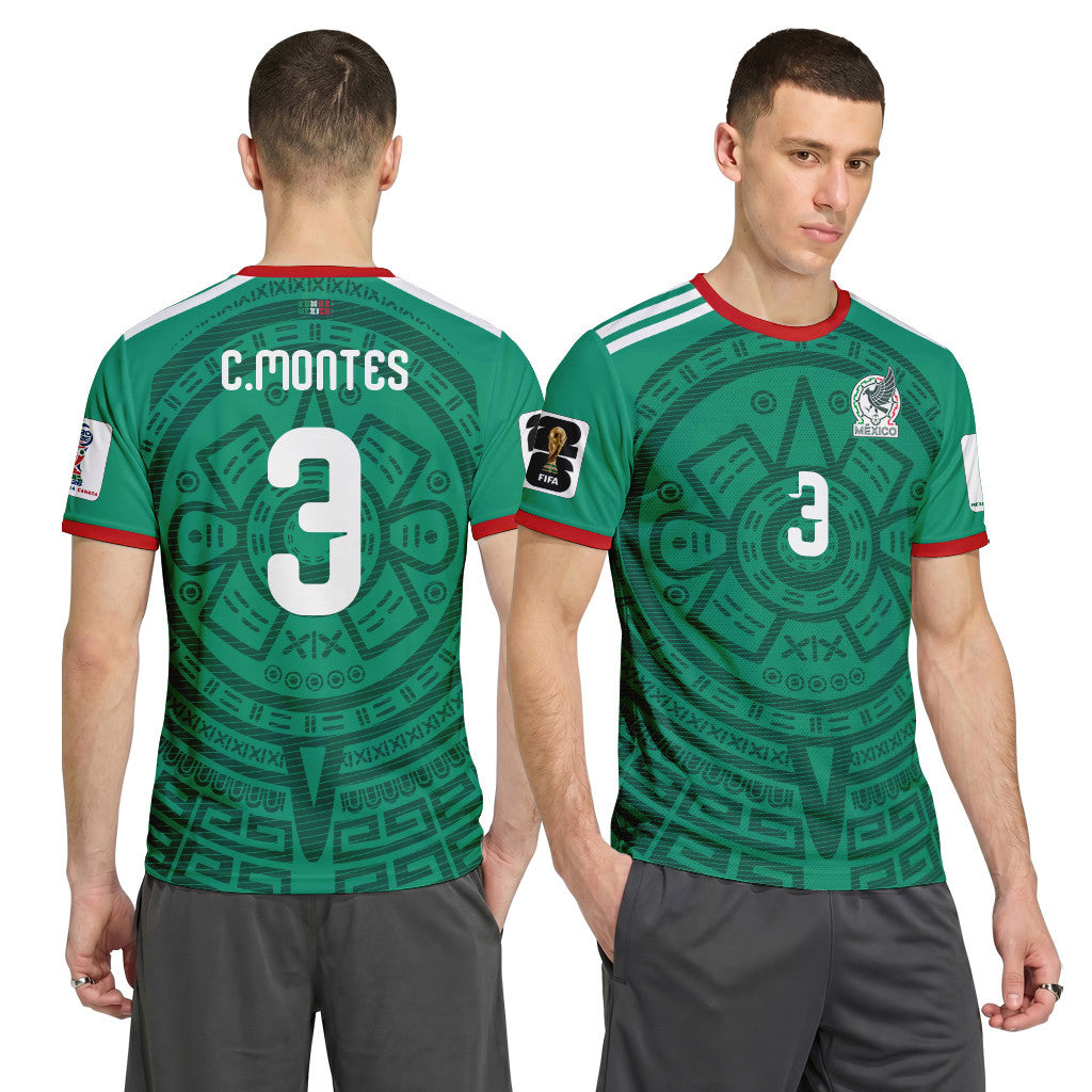 C?sar Montes 3 AOP T-Shirt 2026 World Cup Mexico Home