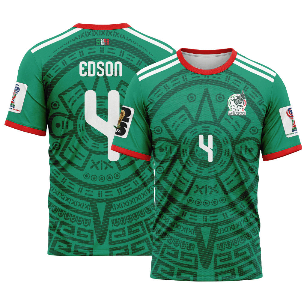 Edson ?lvarez 4 AOP T-Shirt 2026 World Cup Mexico Home