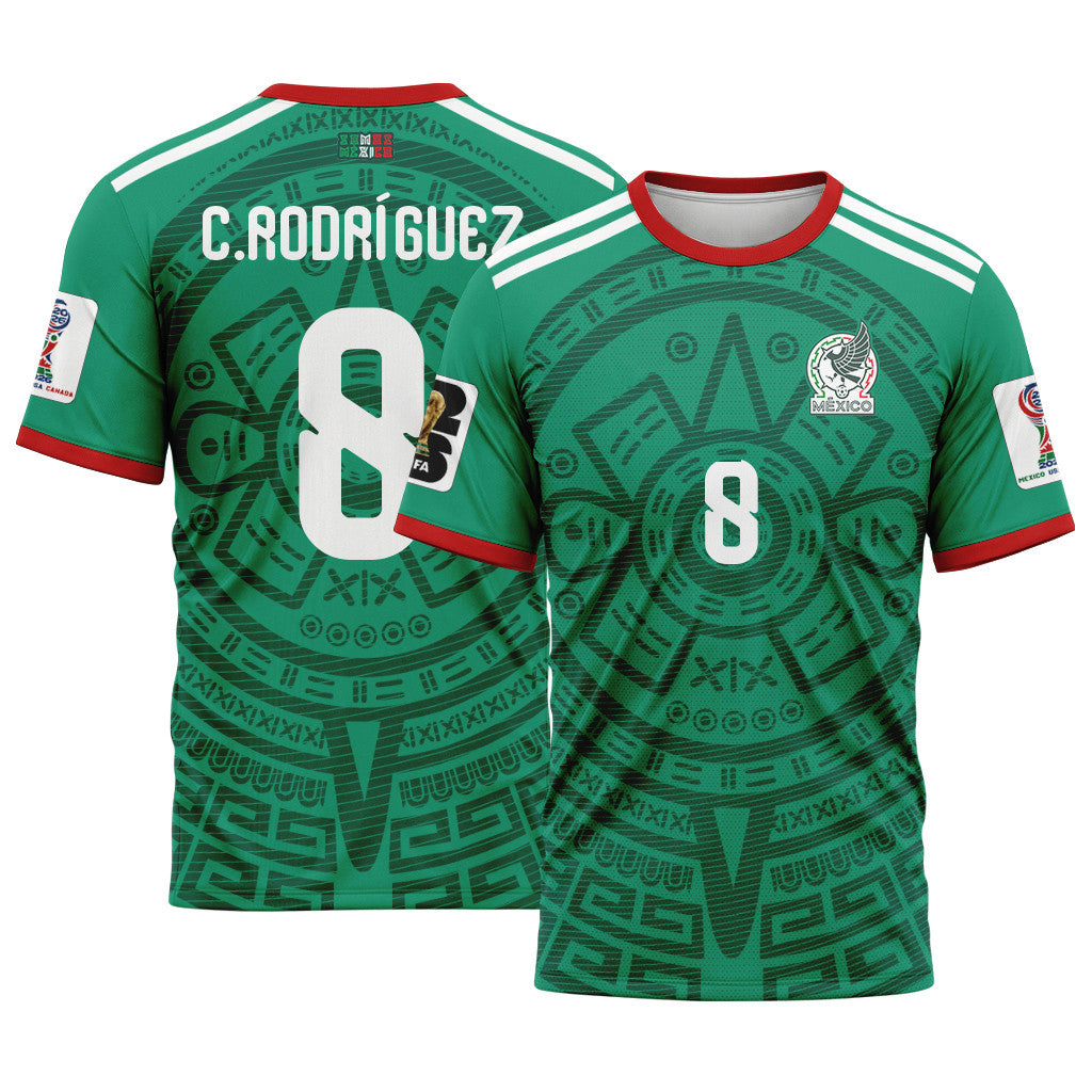Carlos Rodr?guez 8 AOP T-Shirt 2026 World Cup Mexico Home