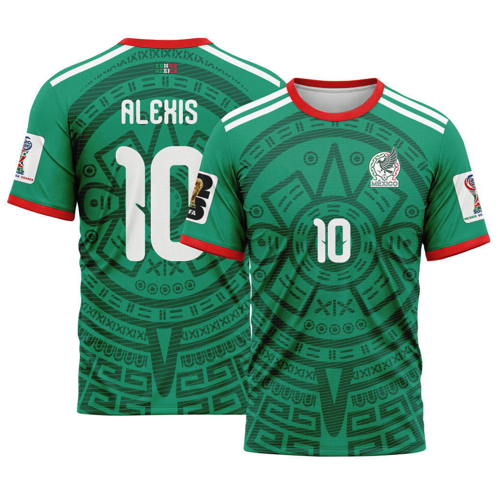Alexis Vega 10 AOP T-Shirt 2026 World Cup Mexico Home