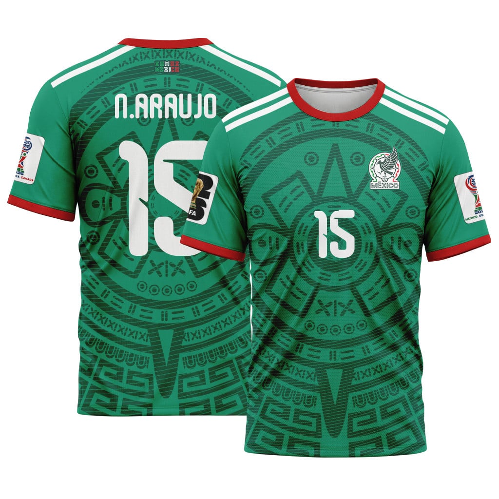 N?stor Araujo 15 AOP T-Shirt 2026 World Cup Mexico Home
