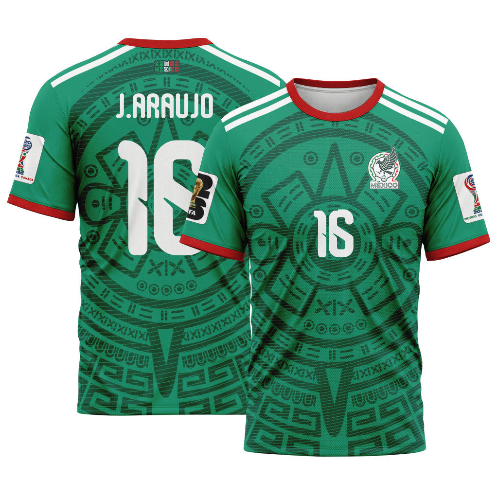 Juli?n Araujo 16 AOP T-Shirt 2026 World Cup Mexico Home