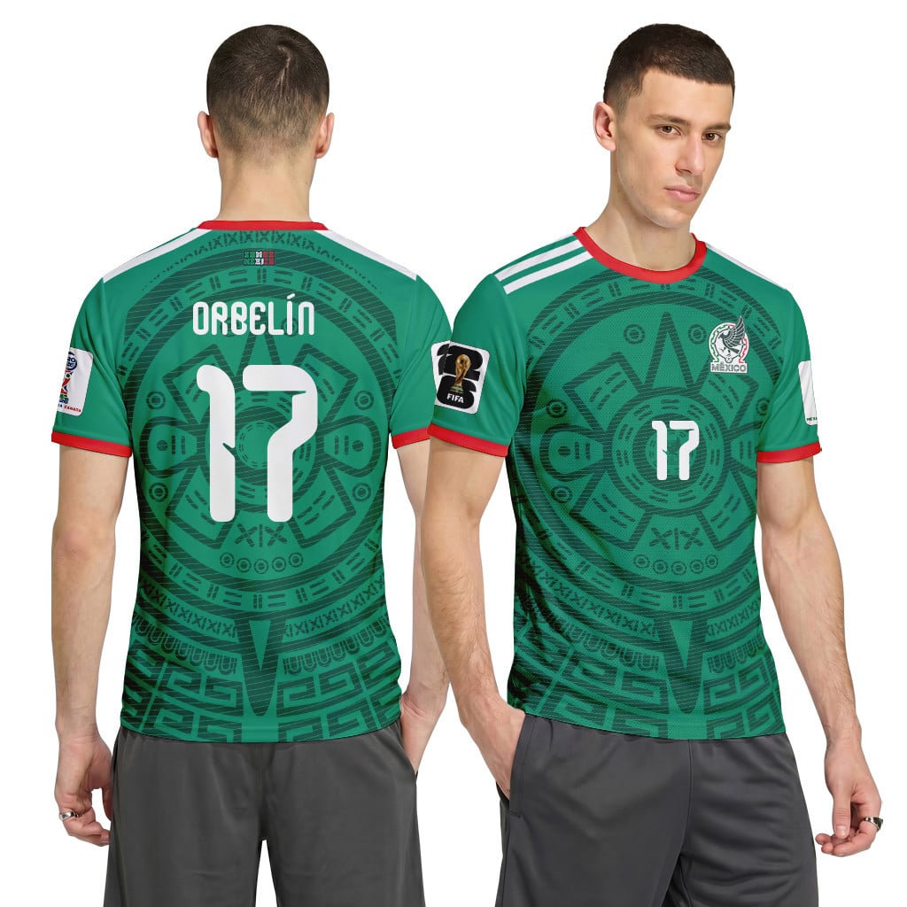 Orbel?n Pineda 17 AOP T-Shirt 2026 World Cup Mexico Home