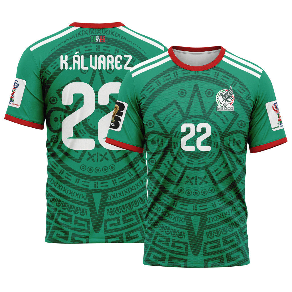 Kevin ?lvarez 22 AOP T-Shirt 2026 World Cup Mexico Home