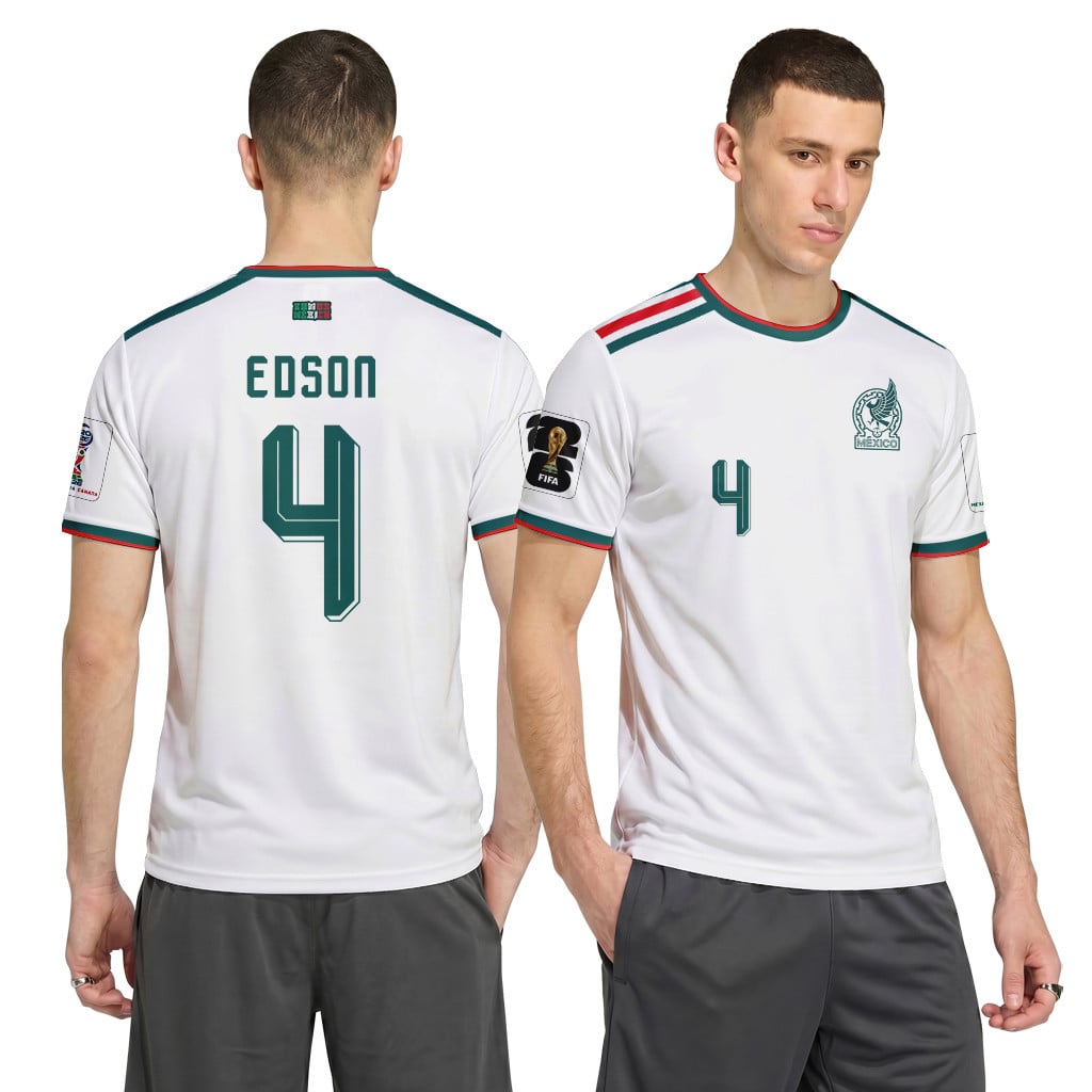 Edson ?lvarez 4 AOP T-Shirt 2026 World Cup Mexico Away