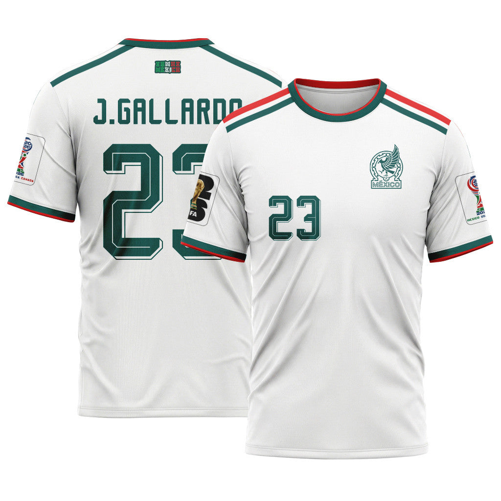 Jes?s Gallardo 23 AOP T-Shirt 2026 World Cup Mexico Away