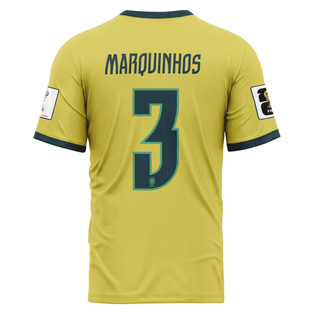 Marquinhos 3 2026 World Cup Brazil Home AOP T-Shirt