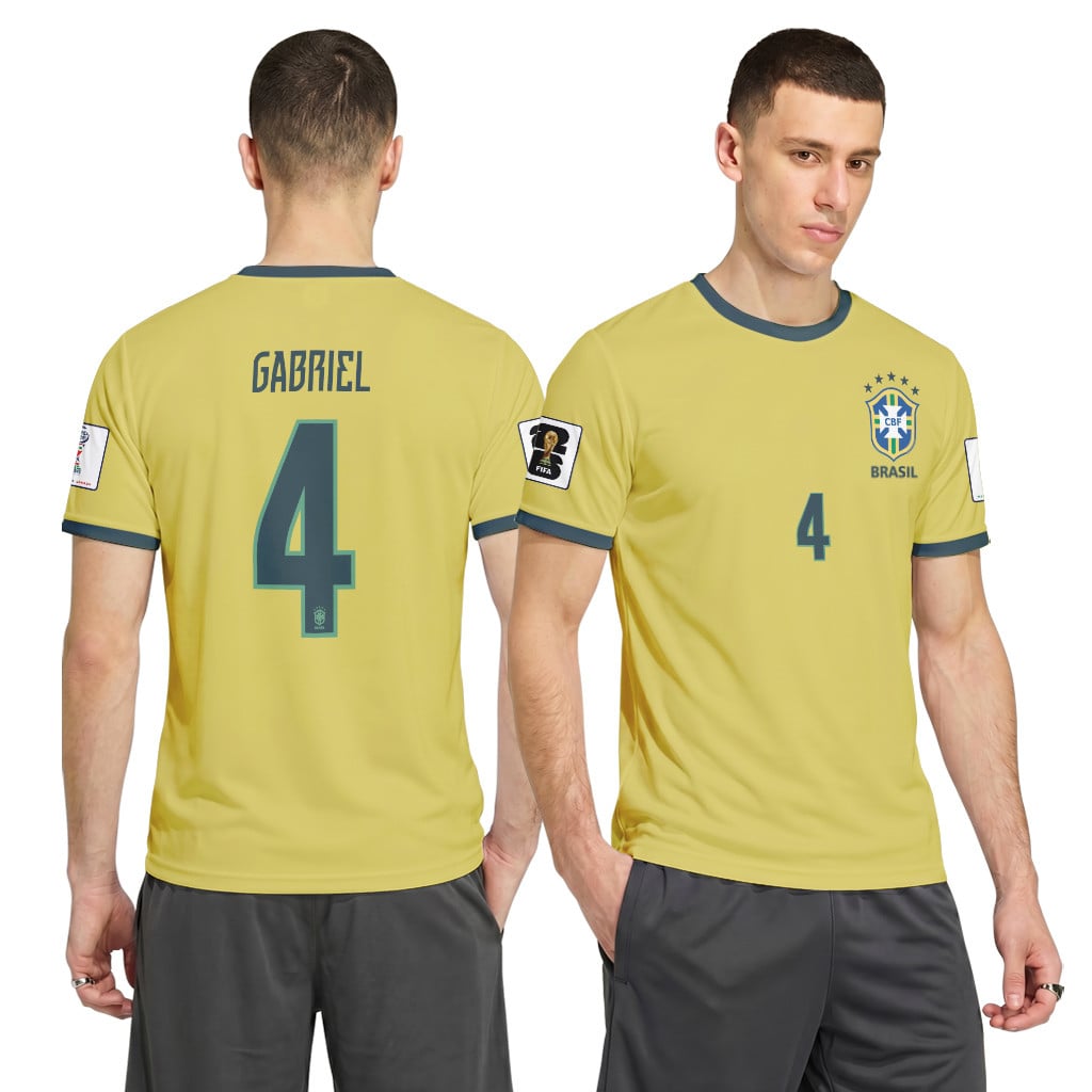 Gabriel 4 2026 World Cup Brazil Home AOP T-Shirt