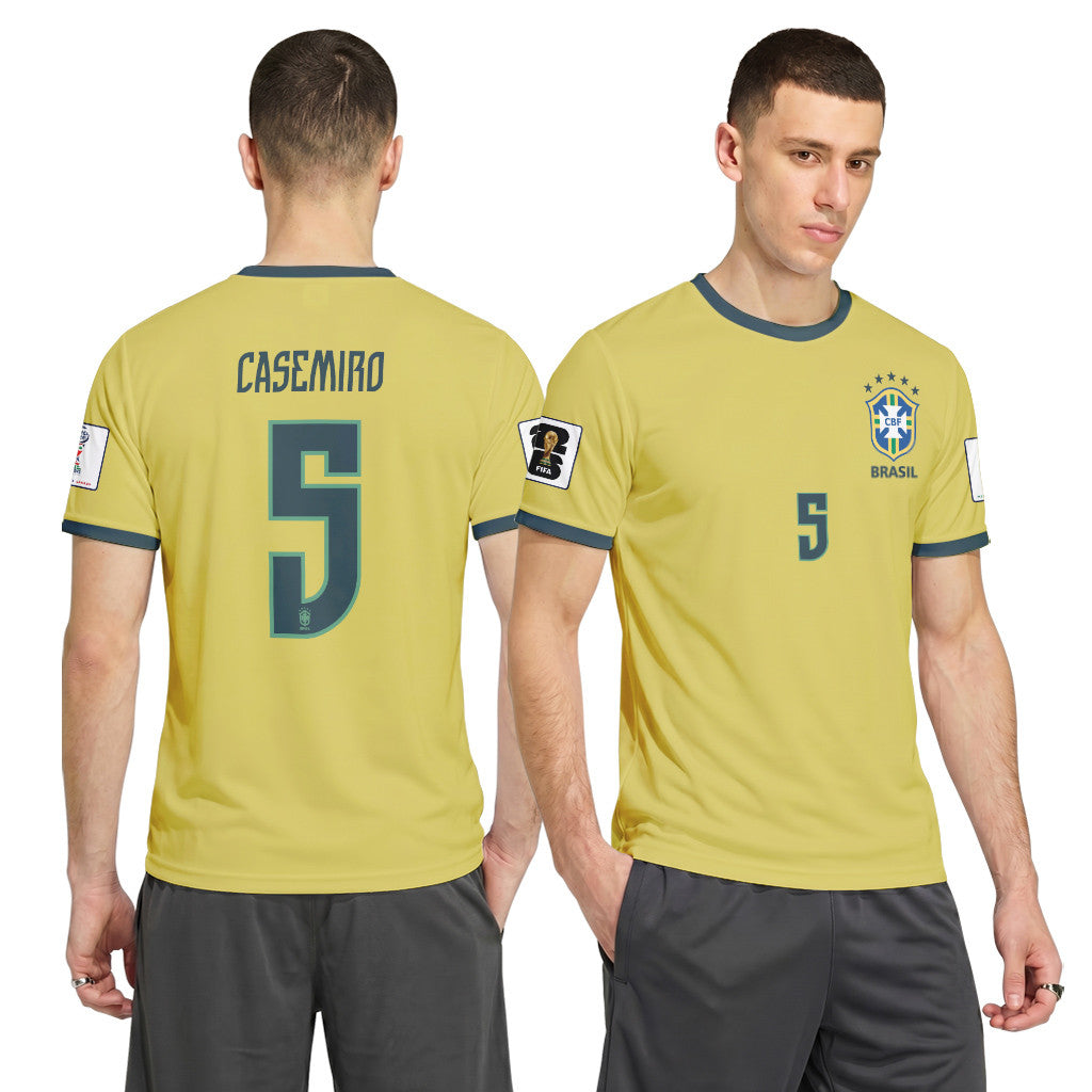 Casemiro 5 2026 World Cup Brazil Home AOP T-Shirt
