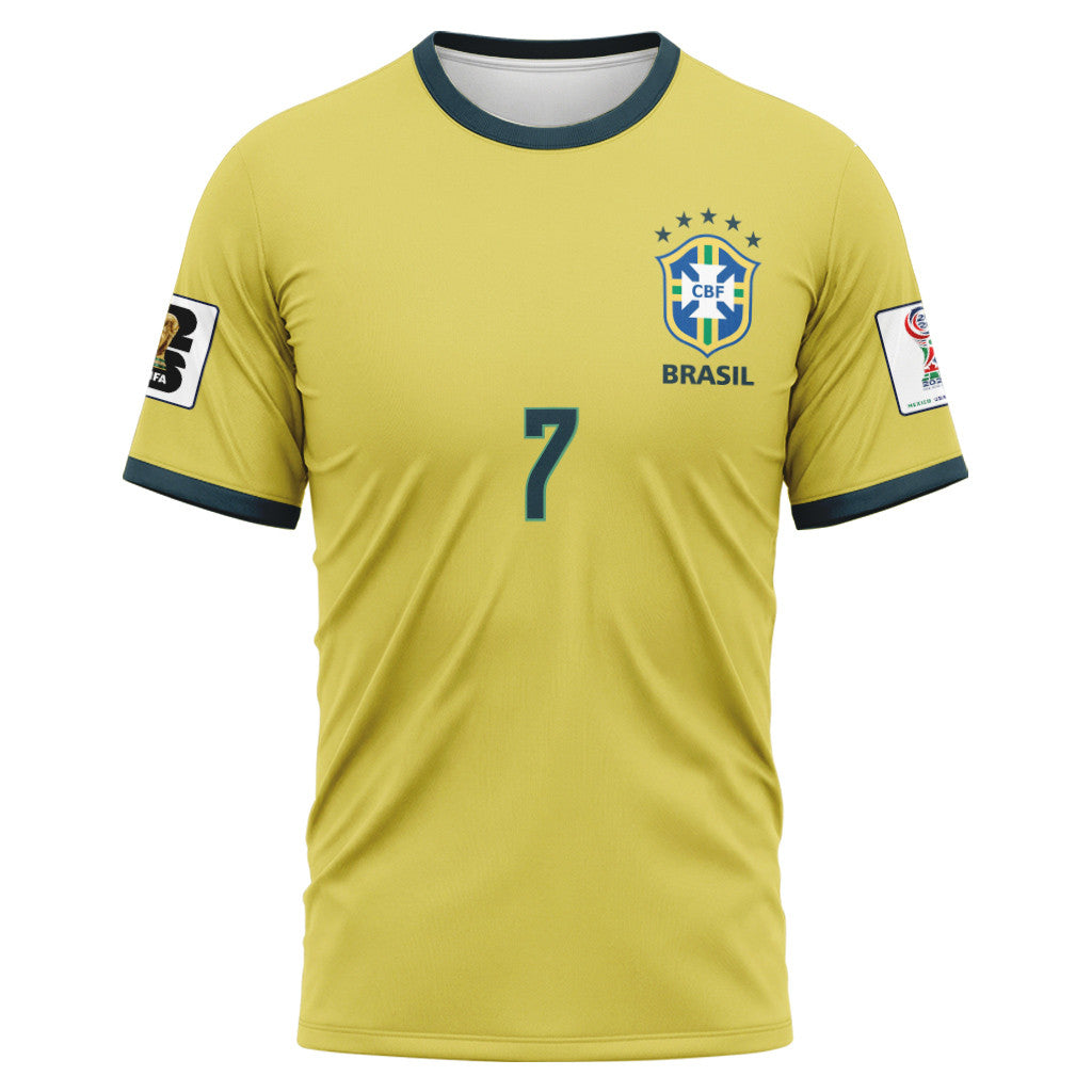 Vini Jr 7 2026 World Cup Brazil Home AOP T-Shirt