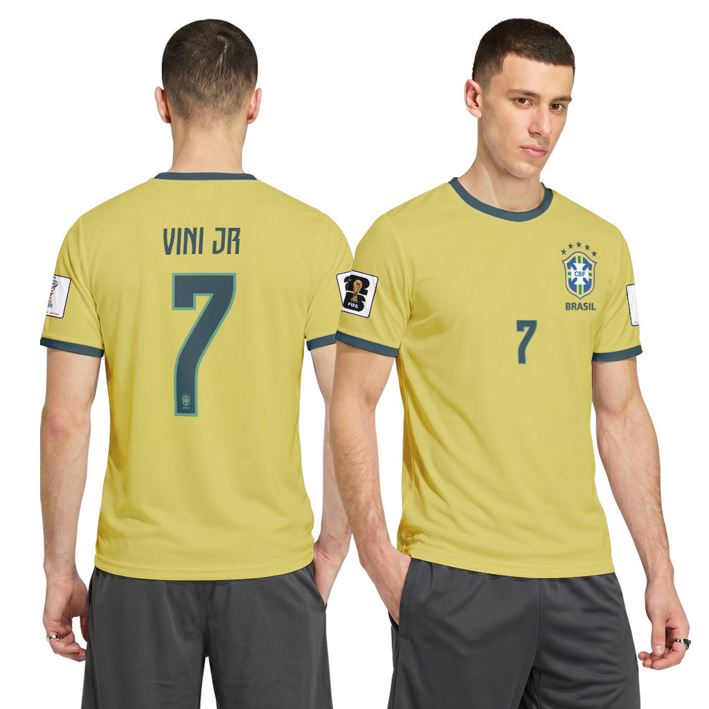 Vini Jr 7 2026 World Cup Brazil Home AOP T-Shirt