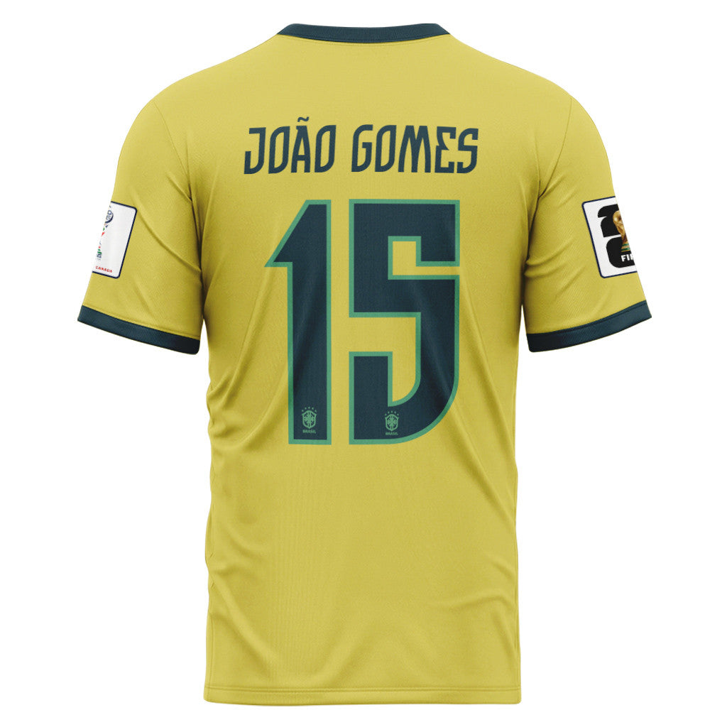 Jo?o Gomes 15 2026 World Cup Brazil Home AOP T-Shirt