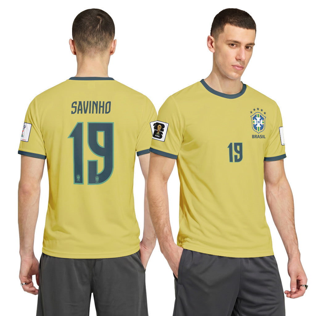 Savinho 19 2026 World Cup Brazil Home AOP T-Shirt