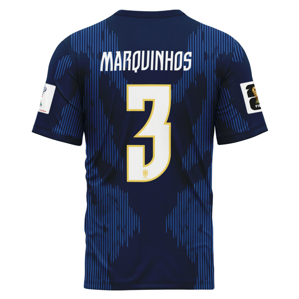 Marquinhos 3 AOP T-Shirt 2026 World Cup Brazil Away