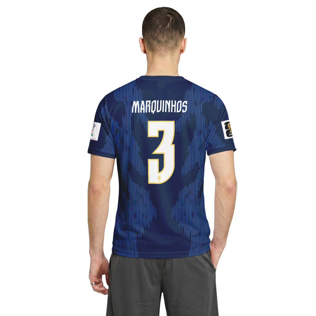 Marquinhos 3 AOP T-Shirt 2026 World Cup Brazil Away