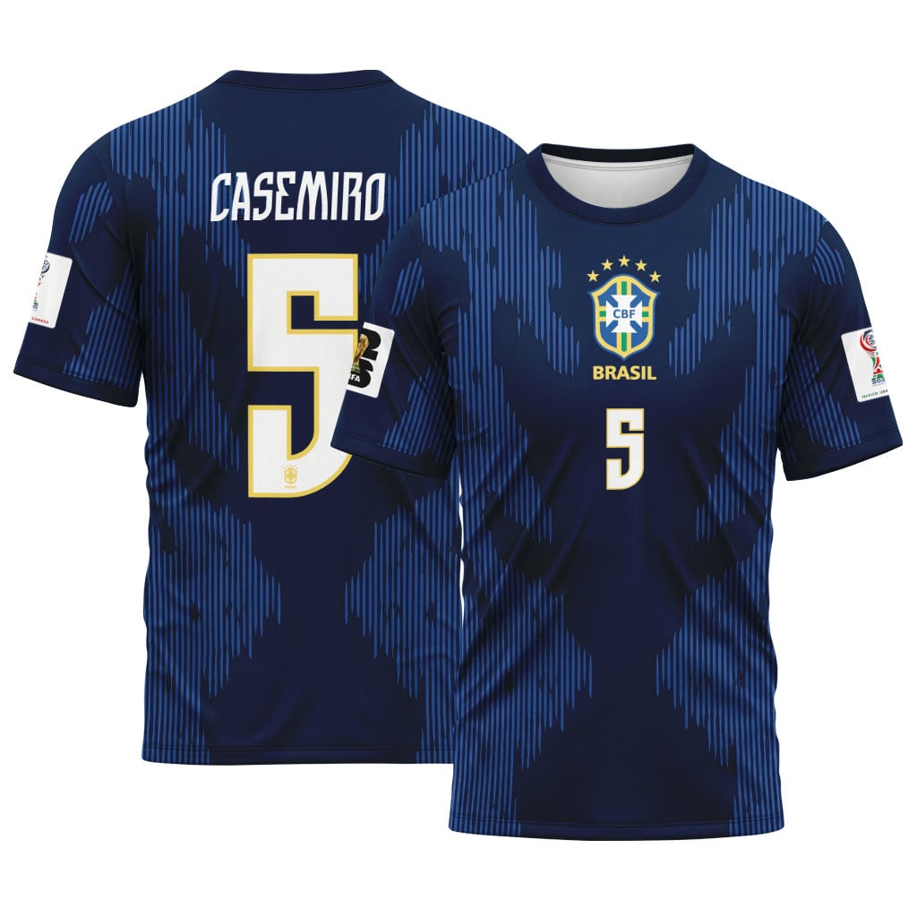 Casemiro 5 AOP T-Shirt 2026 World Cup Brazil Away