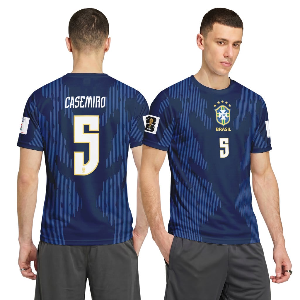 Casemiro 5 AOP T-Shirt 2026 World Cup Brazil Away