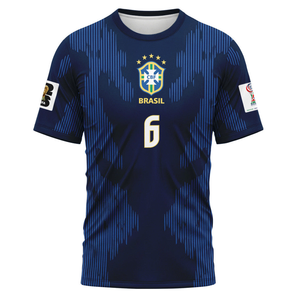 Alex Sandro 6 AOP T-Shirt 2026 World Cup Brazil Away