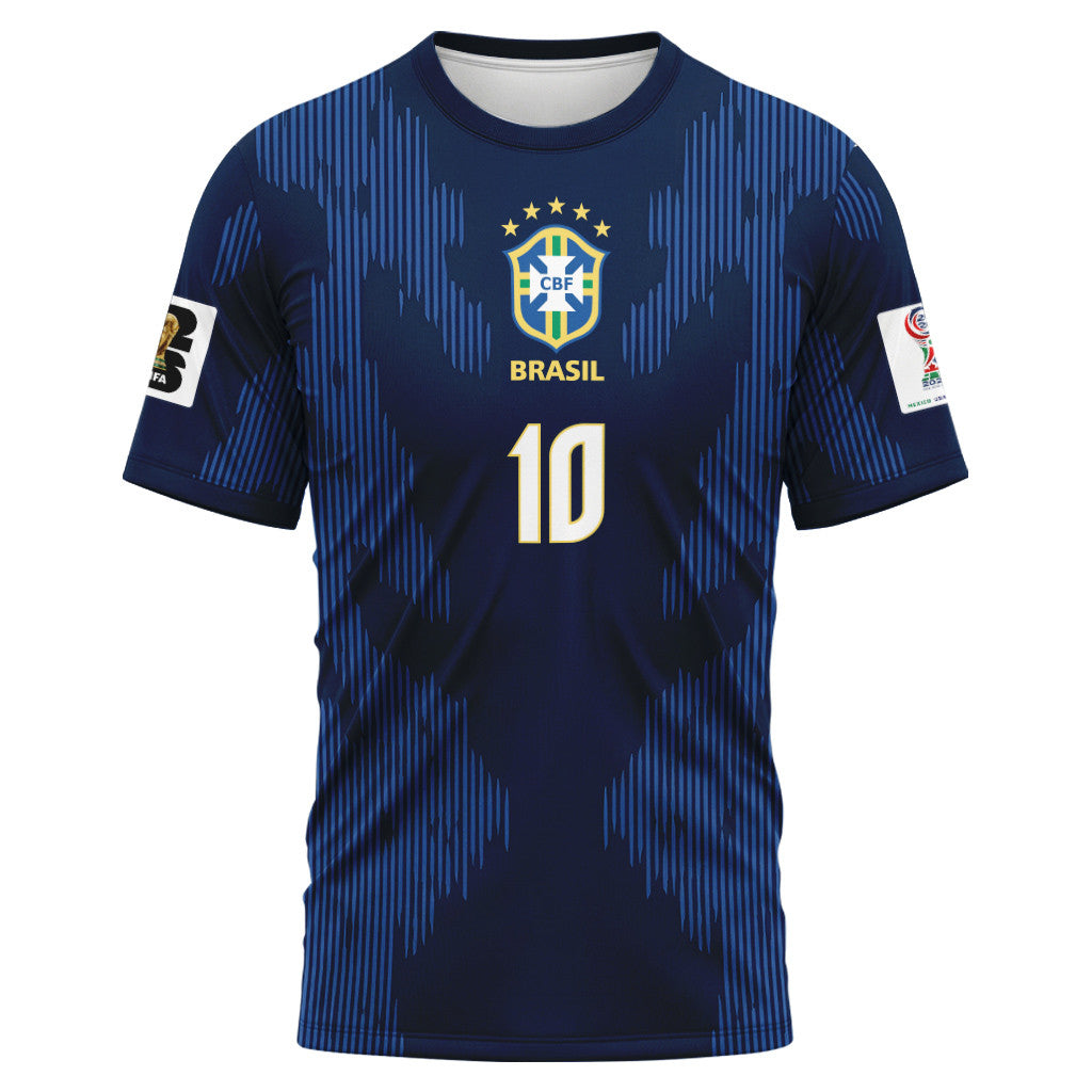 Neymar Jr 10 AOP T-Shirt 2026 World Cup Brazil Away