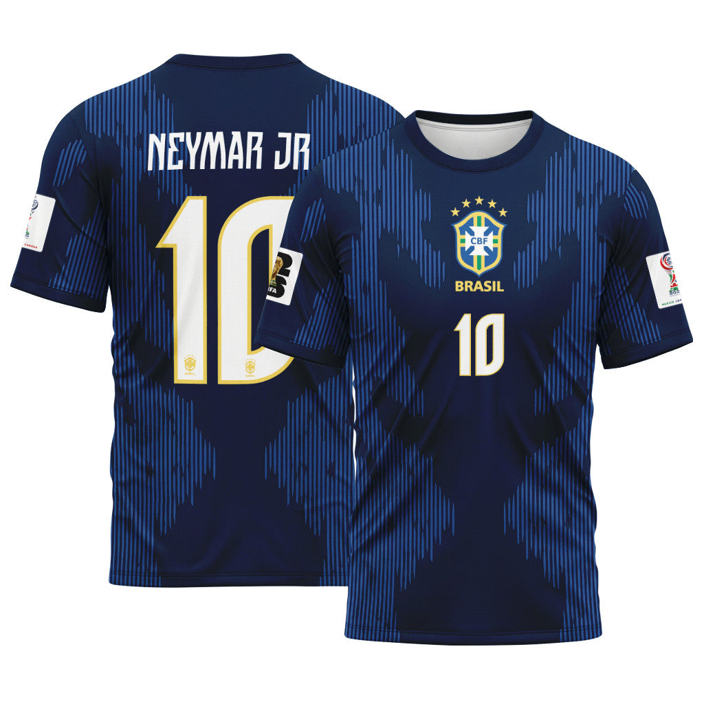Neymar Jr 10 AOP T-Shirt 2026 World Cup Brazil Away