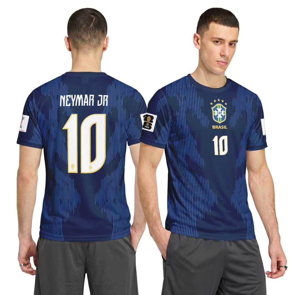 Neymar Jr 10 AOP T-Shirt 2026 World Cup Brazil Away
