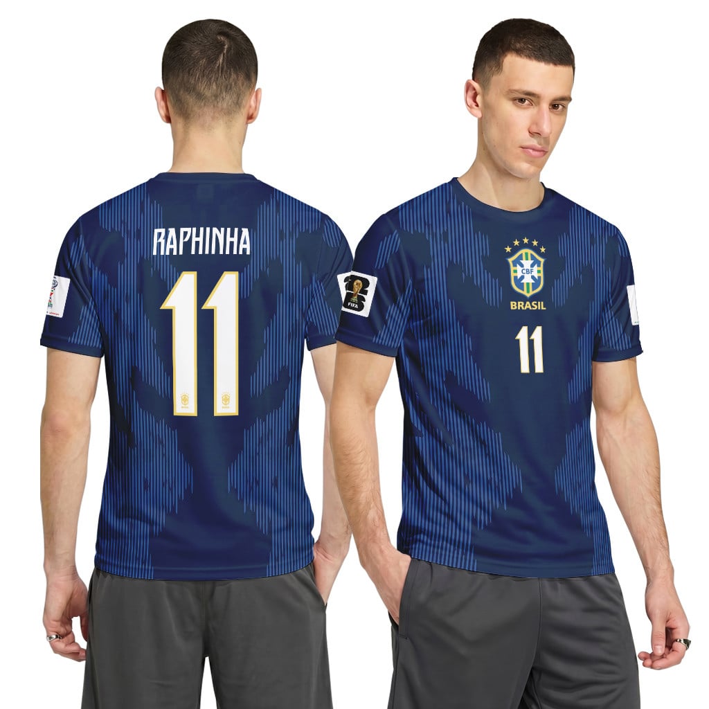 Raphinha 11 AOP T-Shirt 2026 World Cup Brazil Away