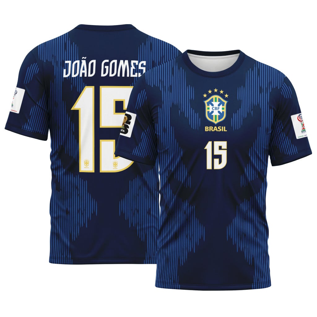 Jo?o Gomes 15 AOP T-Shirt 2026 World Cup Brazil Away
