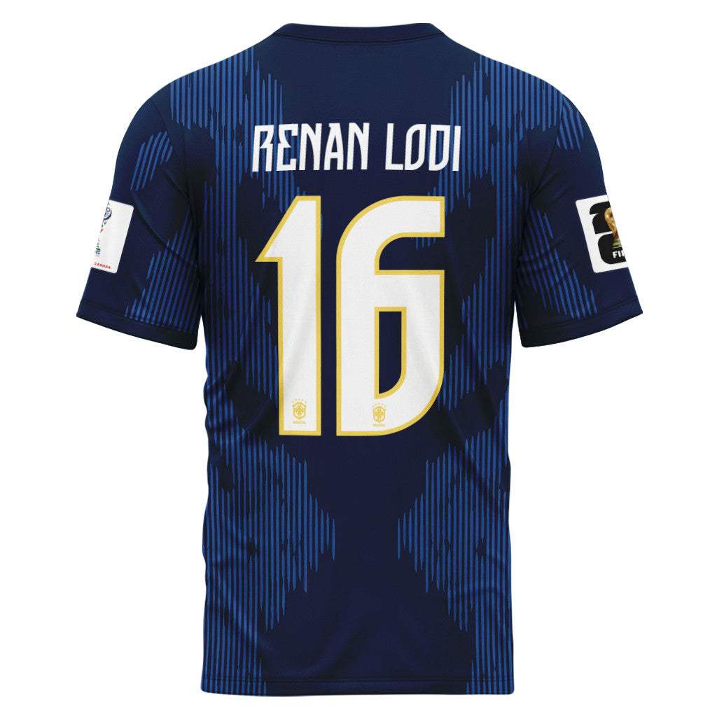 Renan Lodi 16 AOP T-Shirt 2026 World Cup Brazil Away