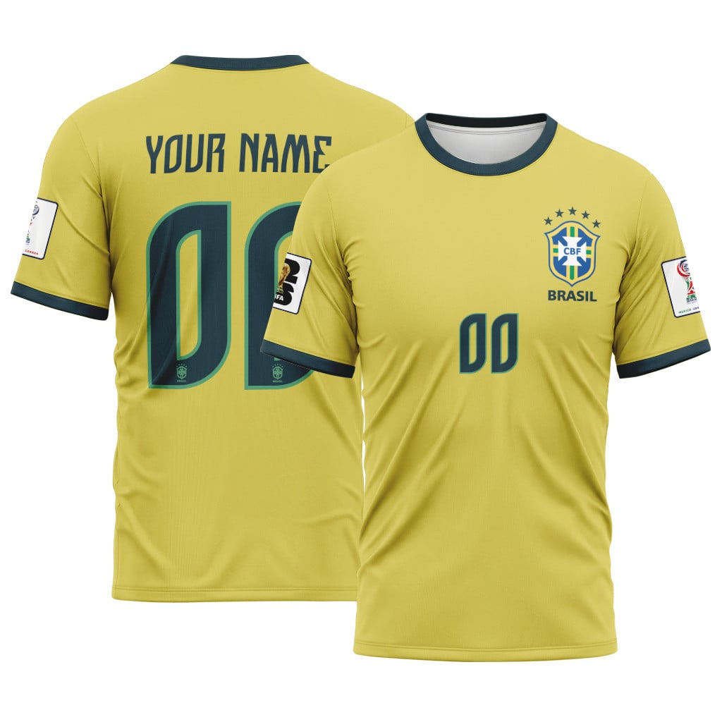 Brazil 2026 World Cup Home Personalized AOP T-Shirt